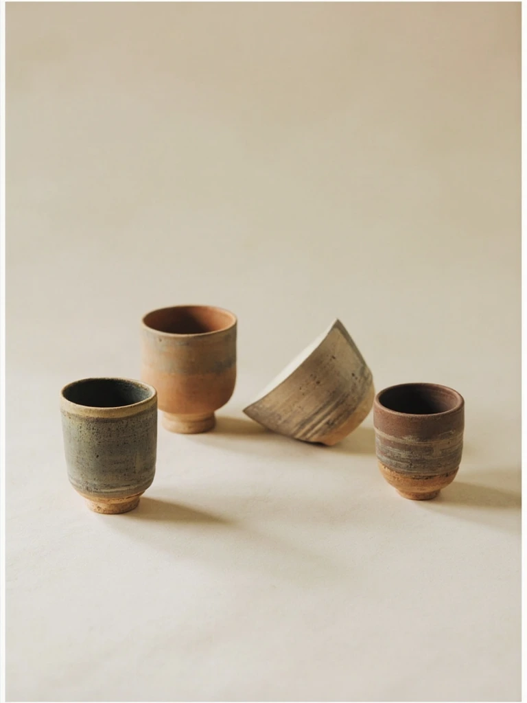 土ものの茶碗・小皿の限定制作。2024年。